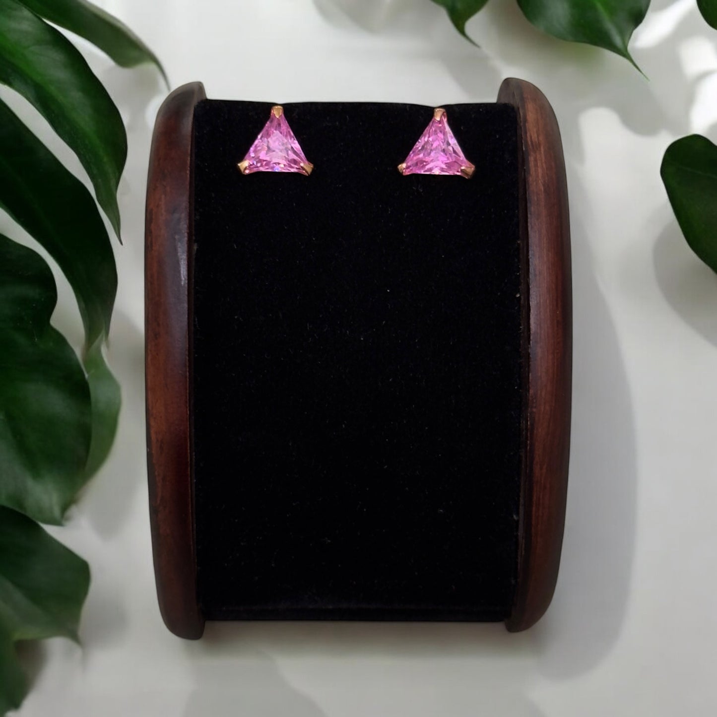 Single Stone Triangle Shaped Studs (small)