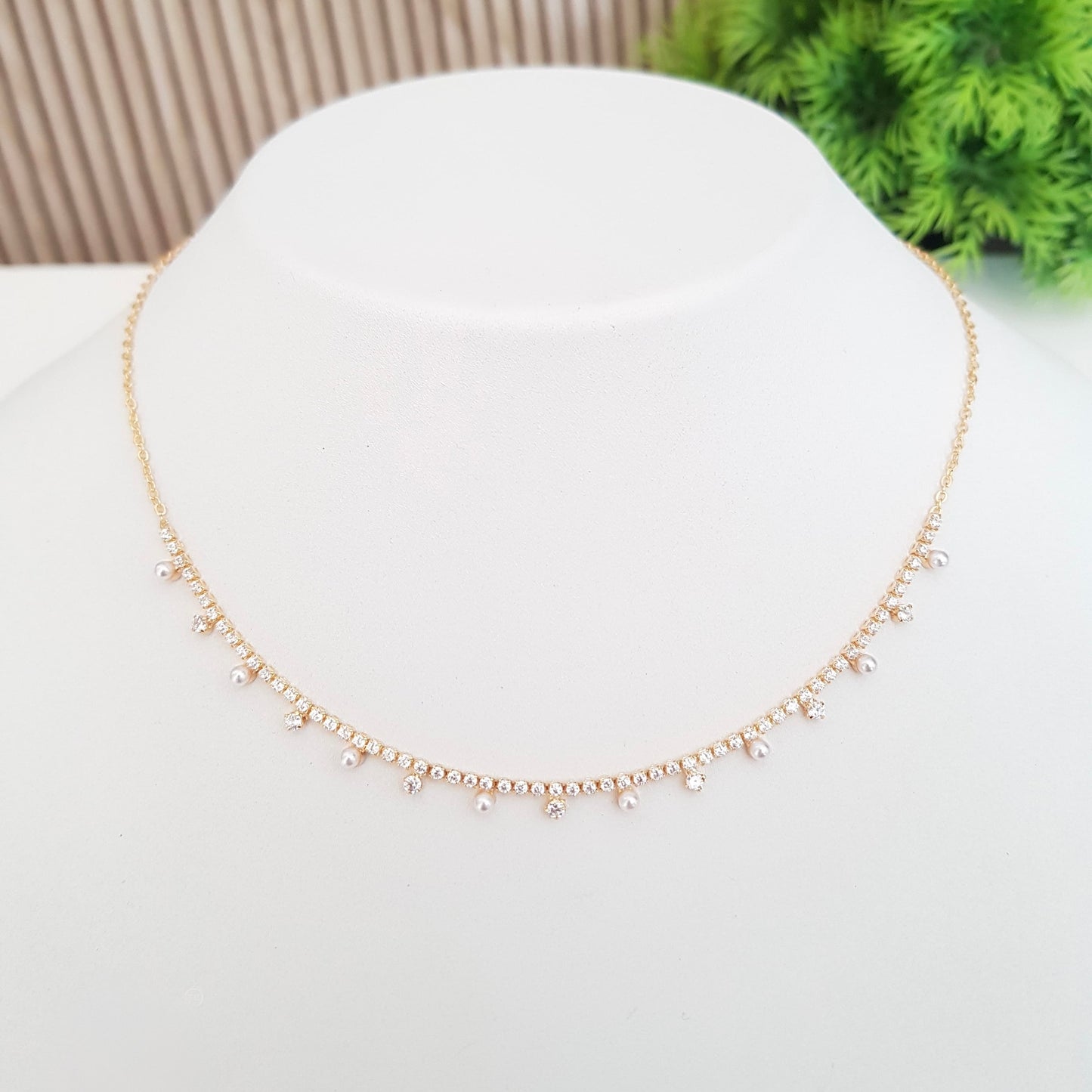Beautiful White stone Necklace
