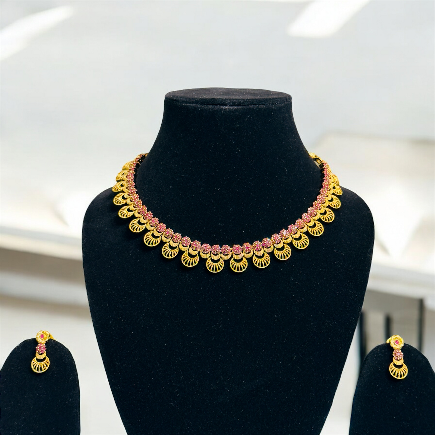 Simple and Elegant Necklace with Earrings