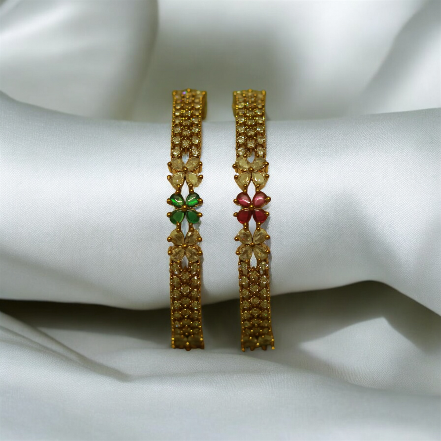 Beautiful Multi Color Stones Bangle (Set of 2)