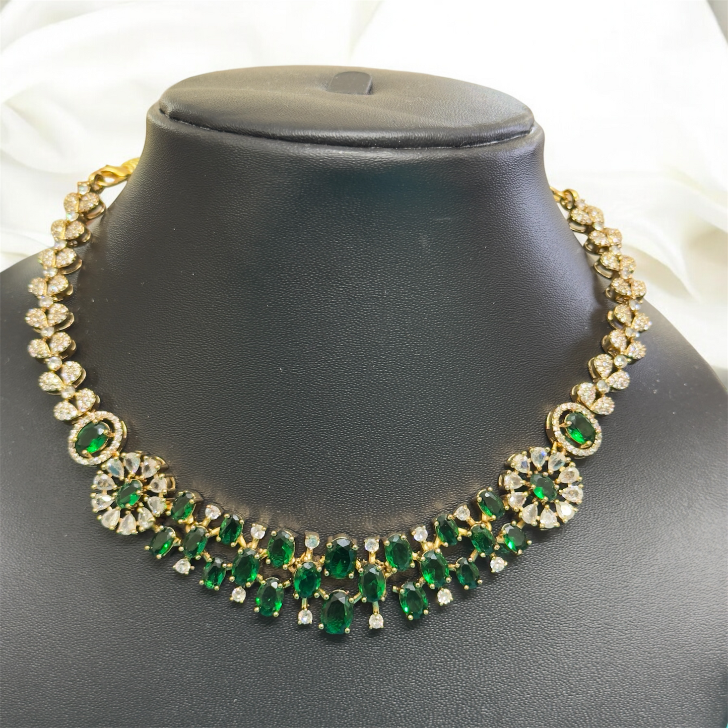 Premium AD Stone Necklace & Earrings Set