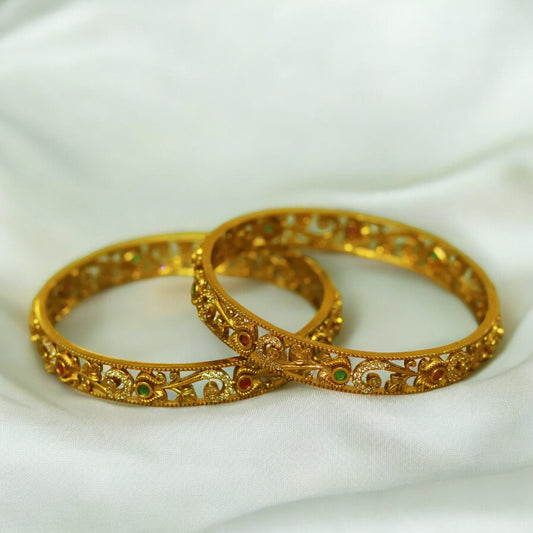 Antique Multi Stones Bangle (Set of 2)