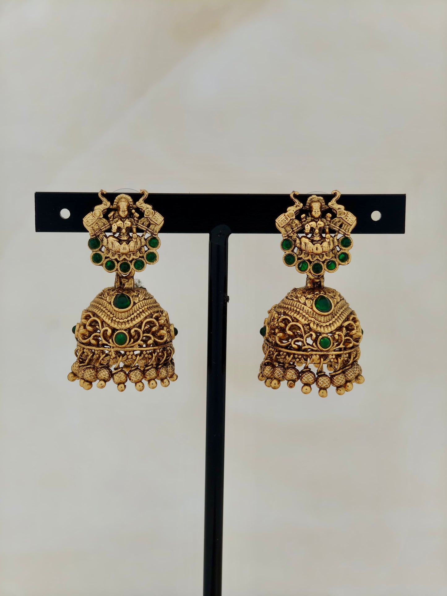 Traditional Lakshmi Pendant necklace Green