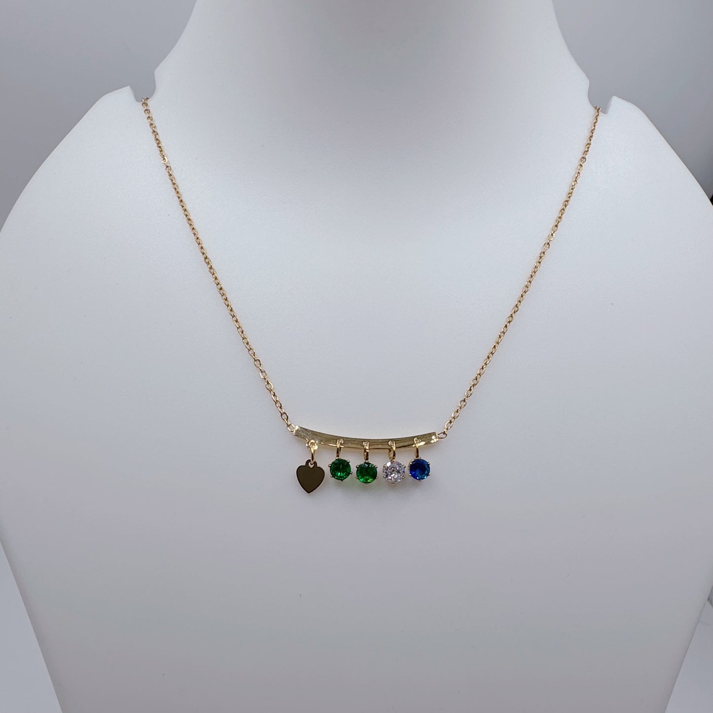 Multi-stone Hanging Pendant Chain