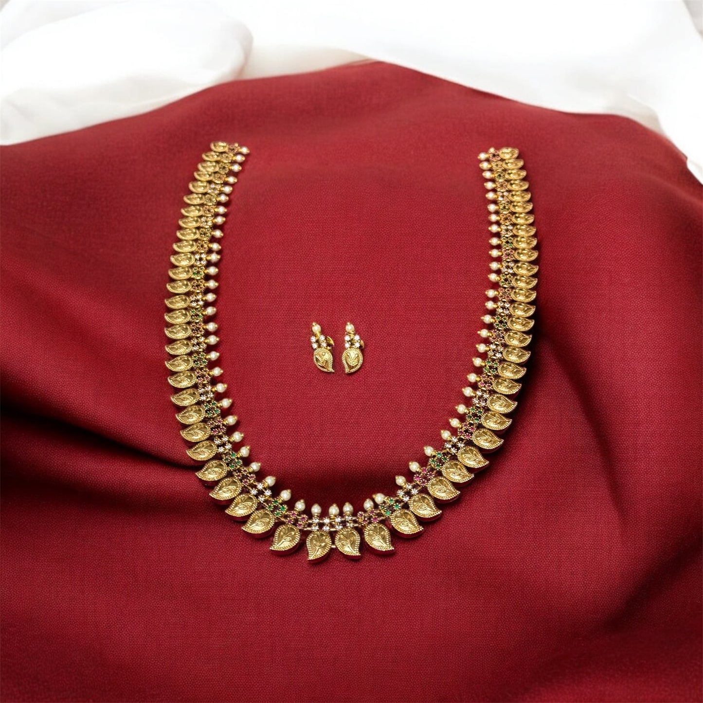 Premium Matte Finish Mango Design Bridal Haaram