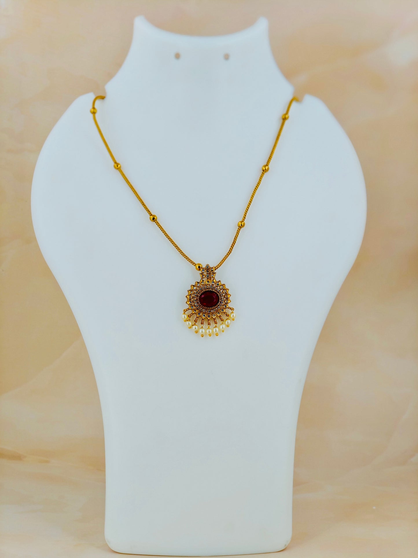 Stunning A D stone Single Pendant Chain