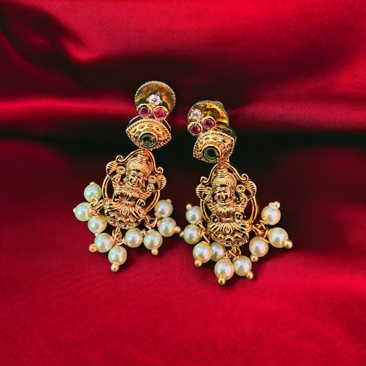 Adorable Lakshmi Design Necklace & Earrings Set