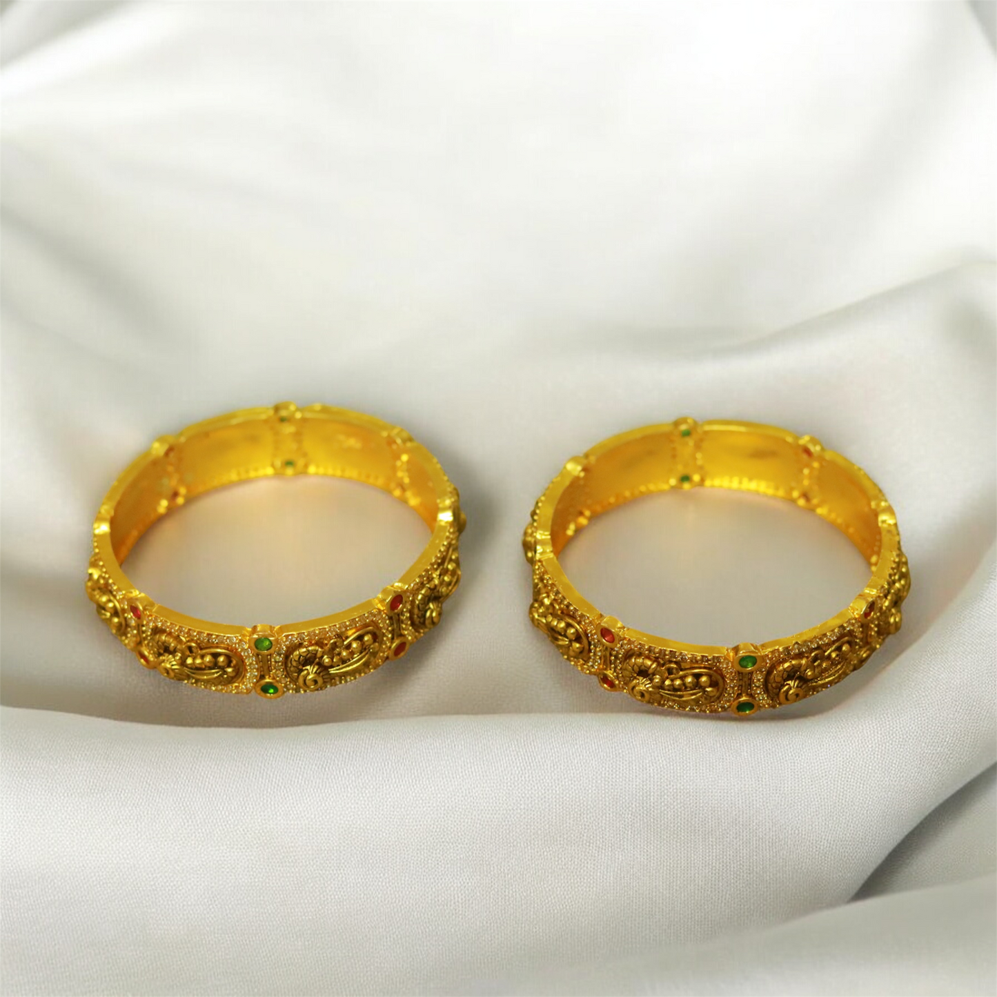 Antique Peacock Bangle (Set of 2)