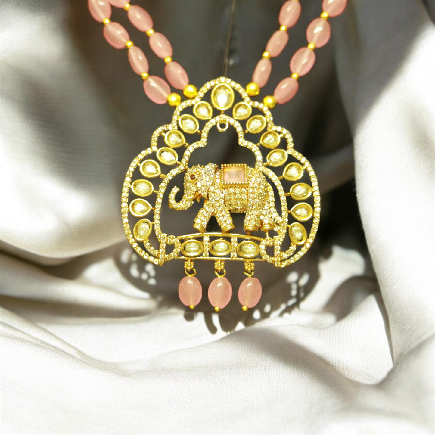 Beautiful Victorian Beaded Haaram & Earrings Set