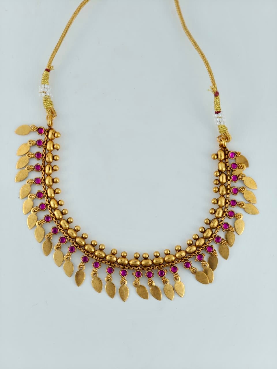 Simple Elakkathali with ruby Stones without earrings