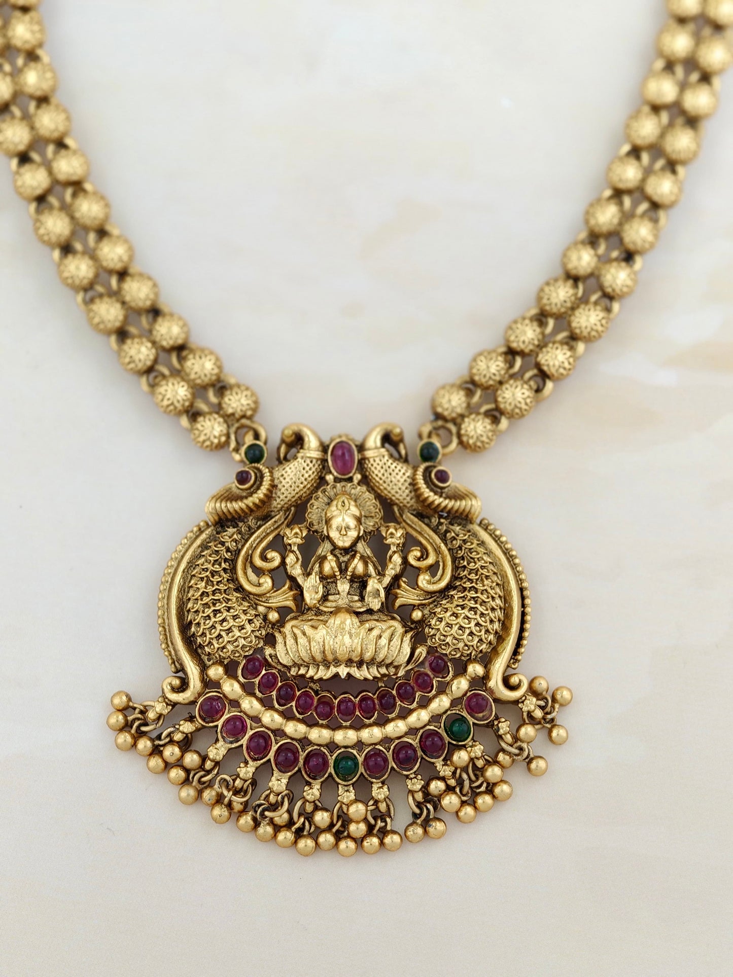 Premium Peacock Lakshmi pendant Haaram