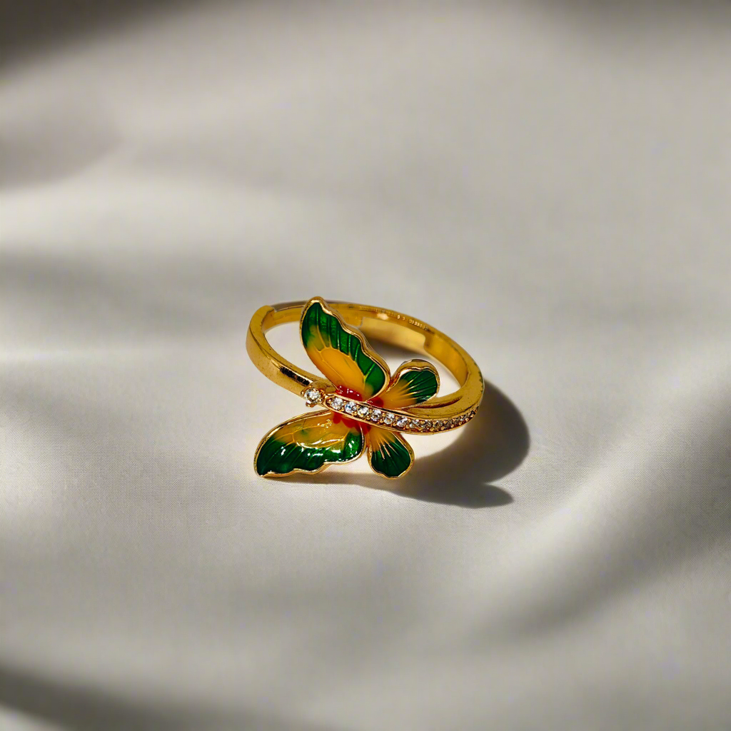 Beautiful Meenakari Butterfly Ring