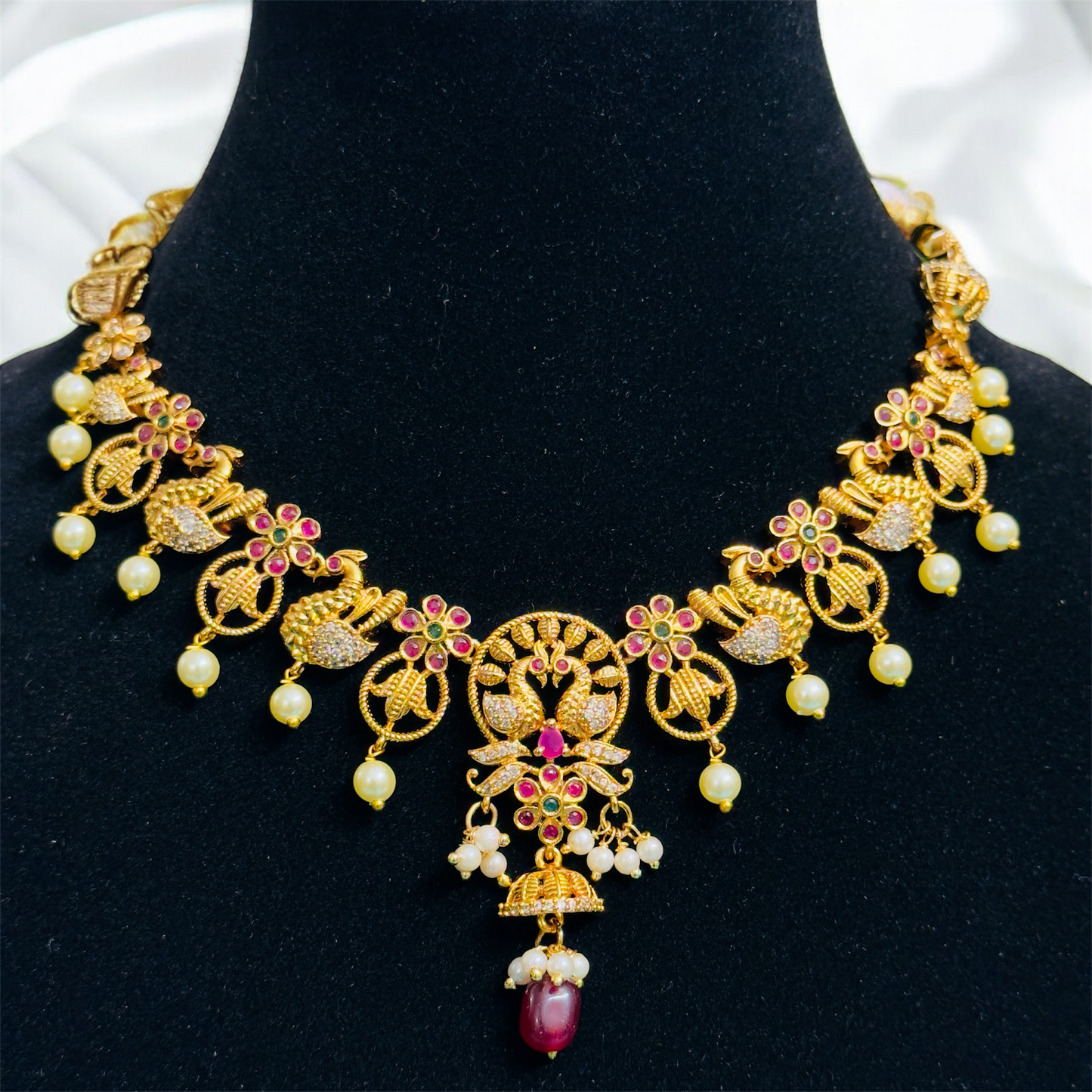 Beautiful Peacock Design Necklace with Earrings