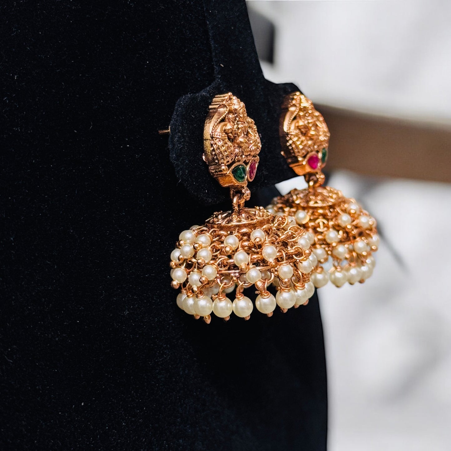 Beautiful Lakshmi Pearl Jhumka