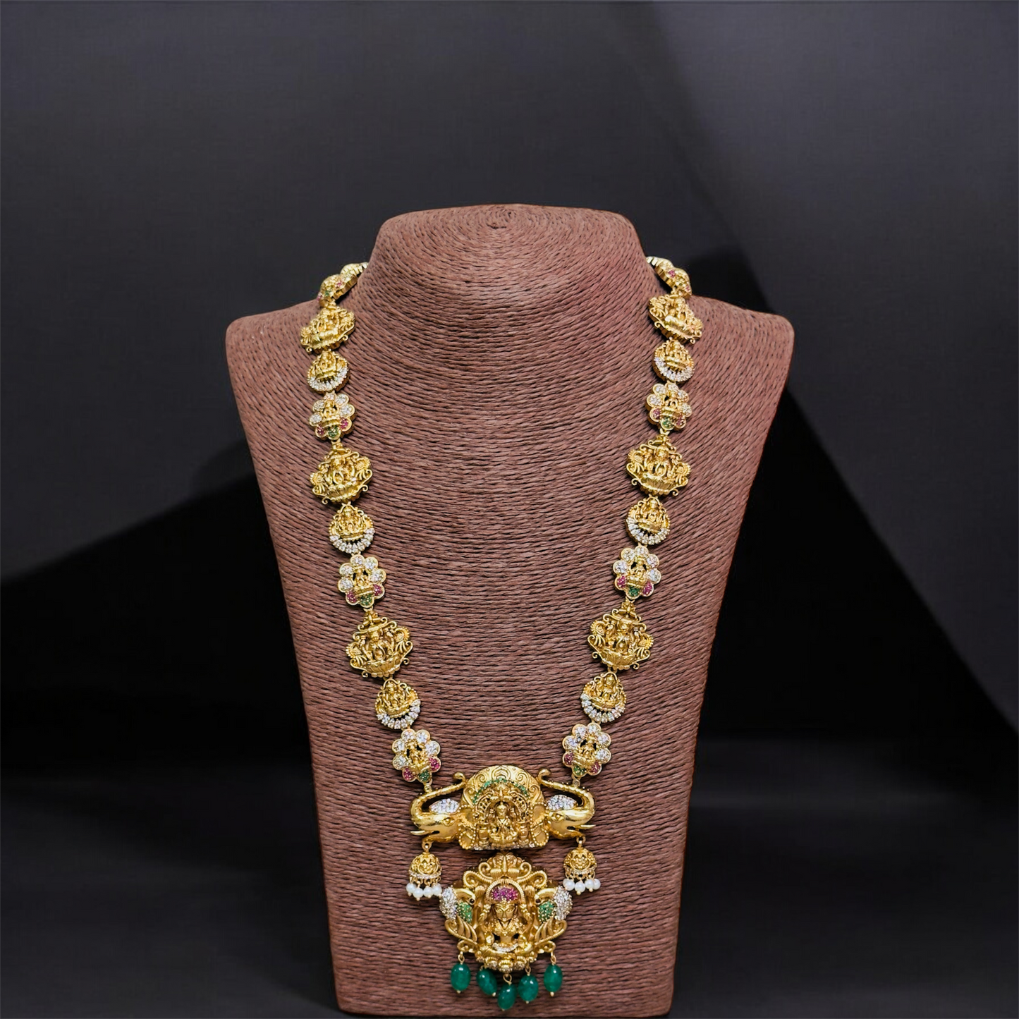 Antique Lakshmi Bridal Haaram & Earrings Set