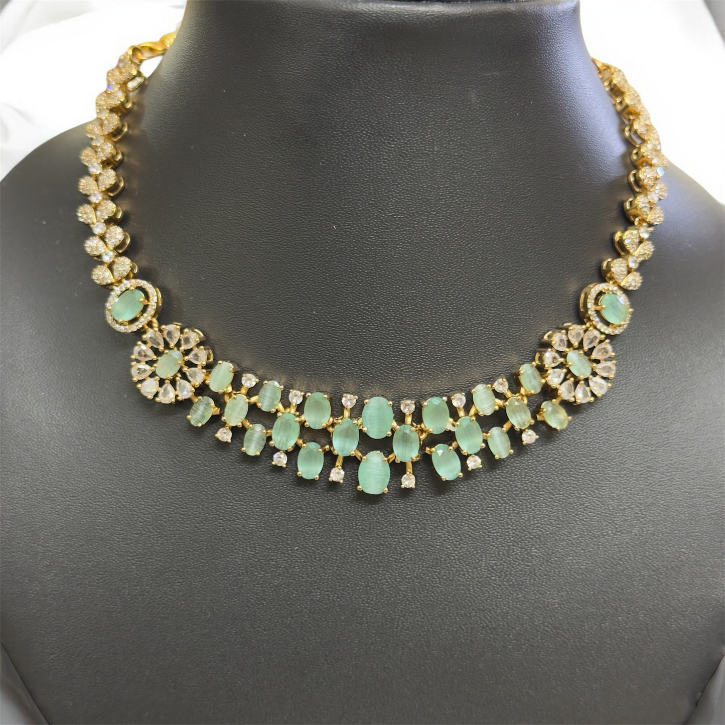 Premium AD Stone Necklace & Earrings Set
