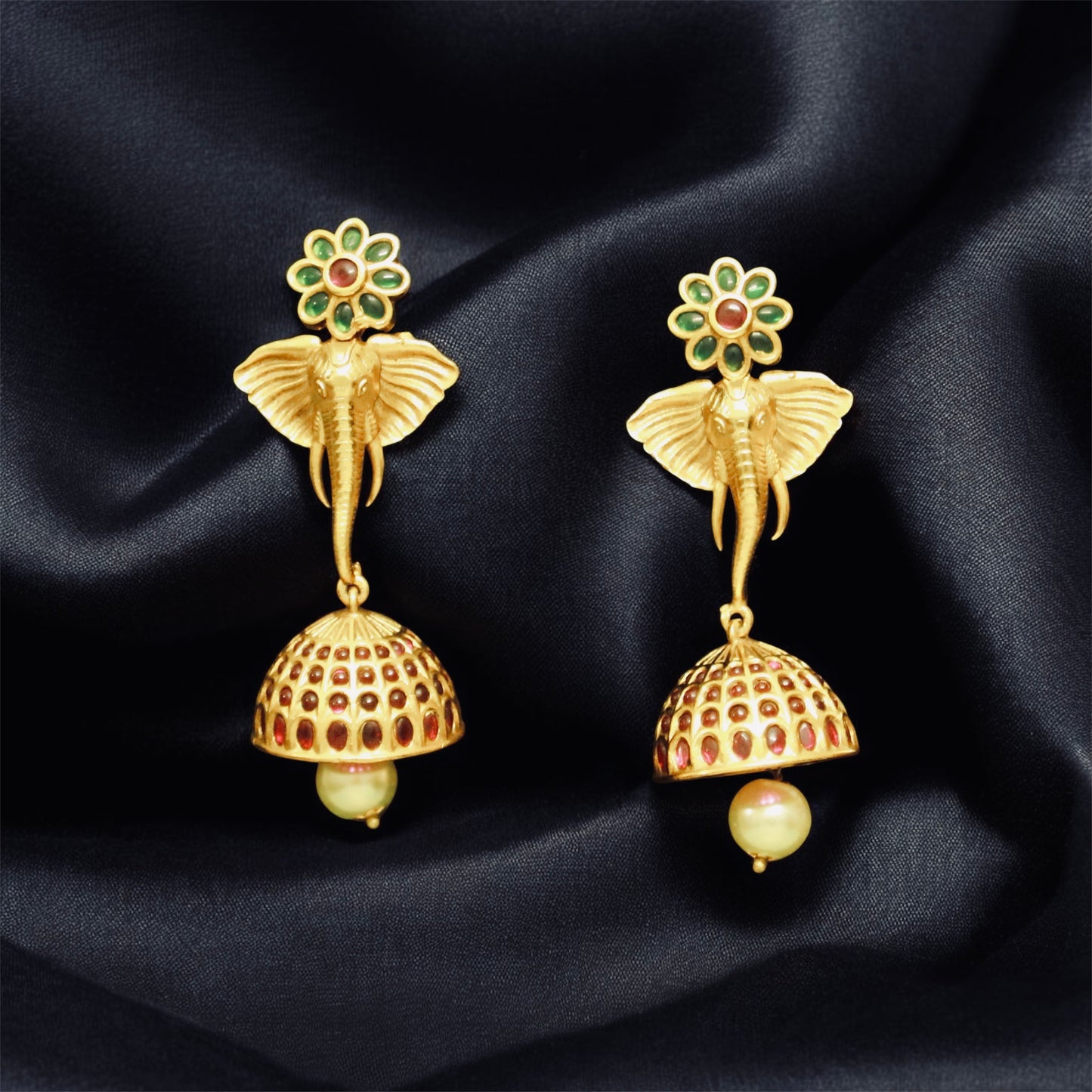 Unique Elephant Face Haaram & Earrings Set