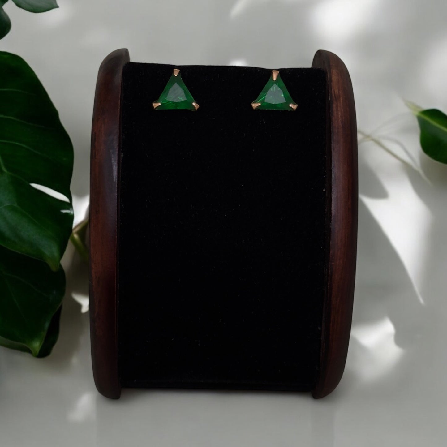 Single Stone Triangle Shaped Studs (small)