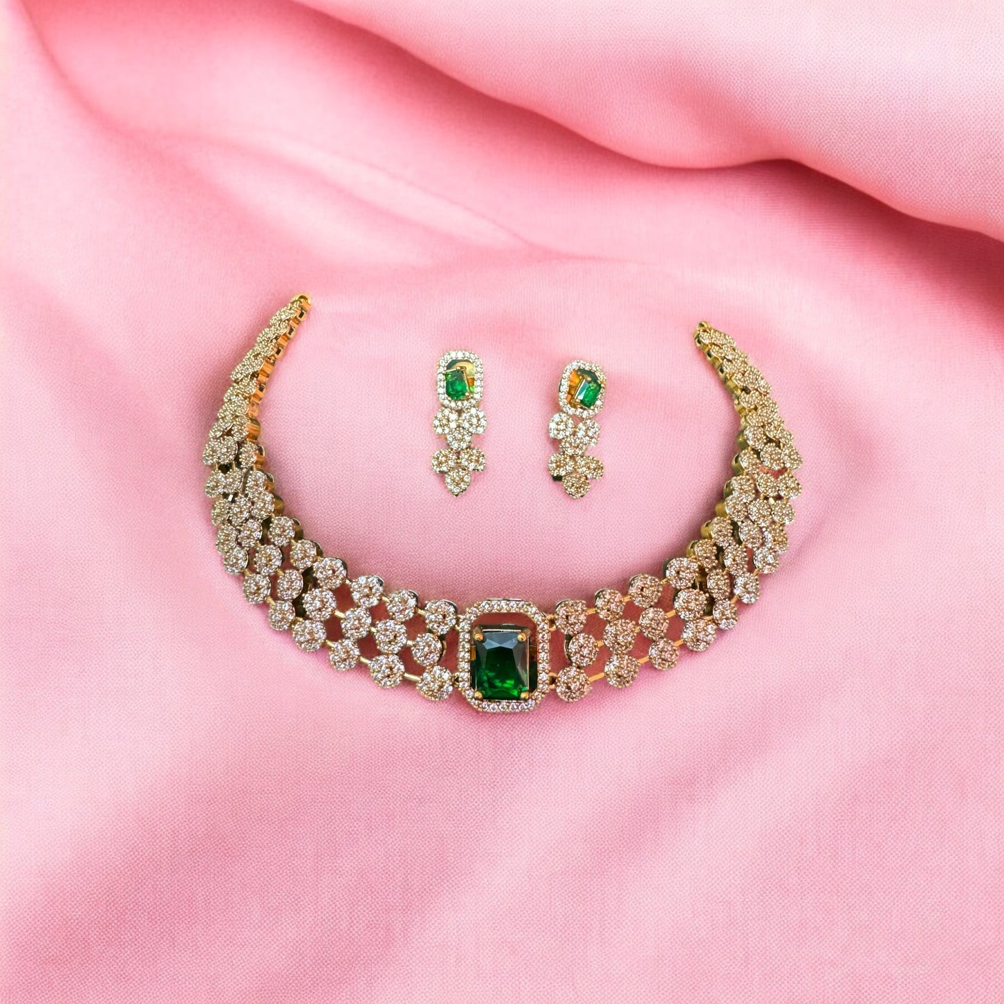 Stunning Stone Changeable Necklace & Earrings Set