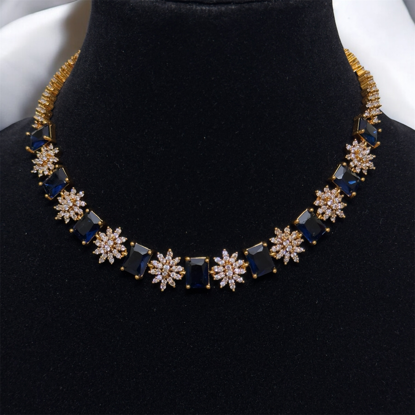Stunning Simple AD Stone Necklace & Earrings Set