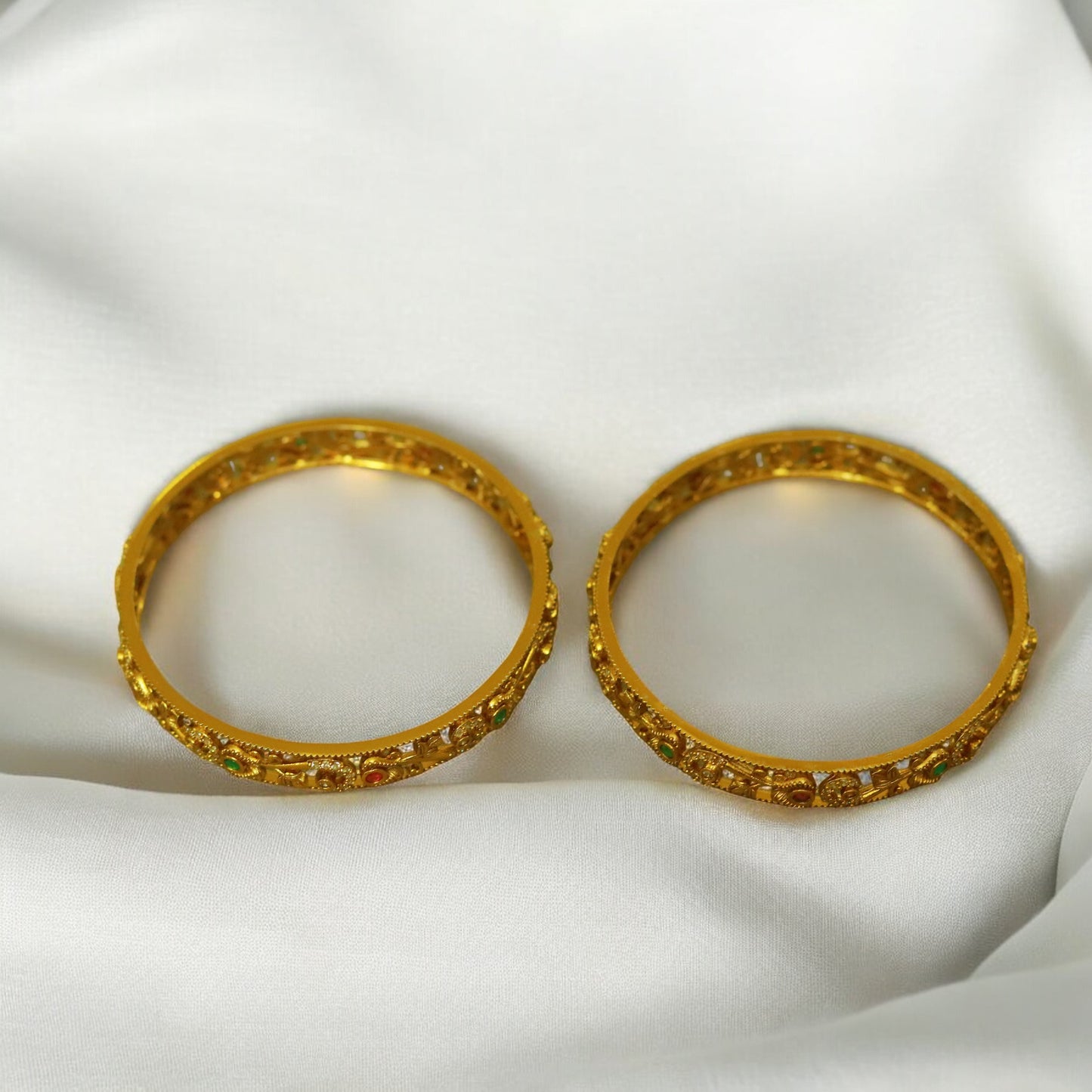 Antique Multi Stones Bangle (Set of 2)