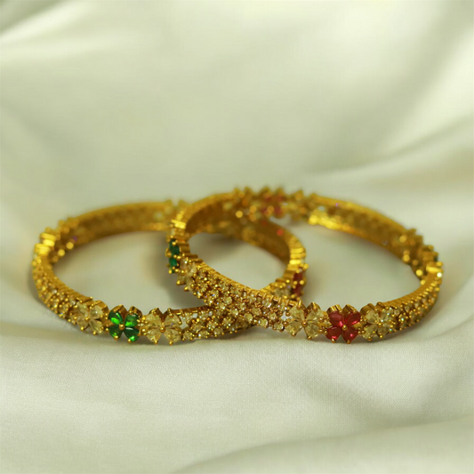Beautiful Multi Color Stones Bangle (Set of 2)