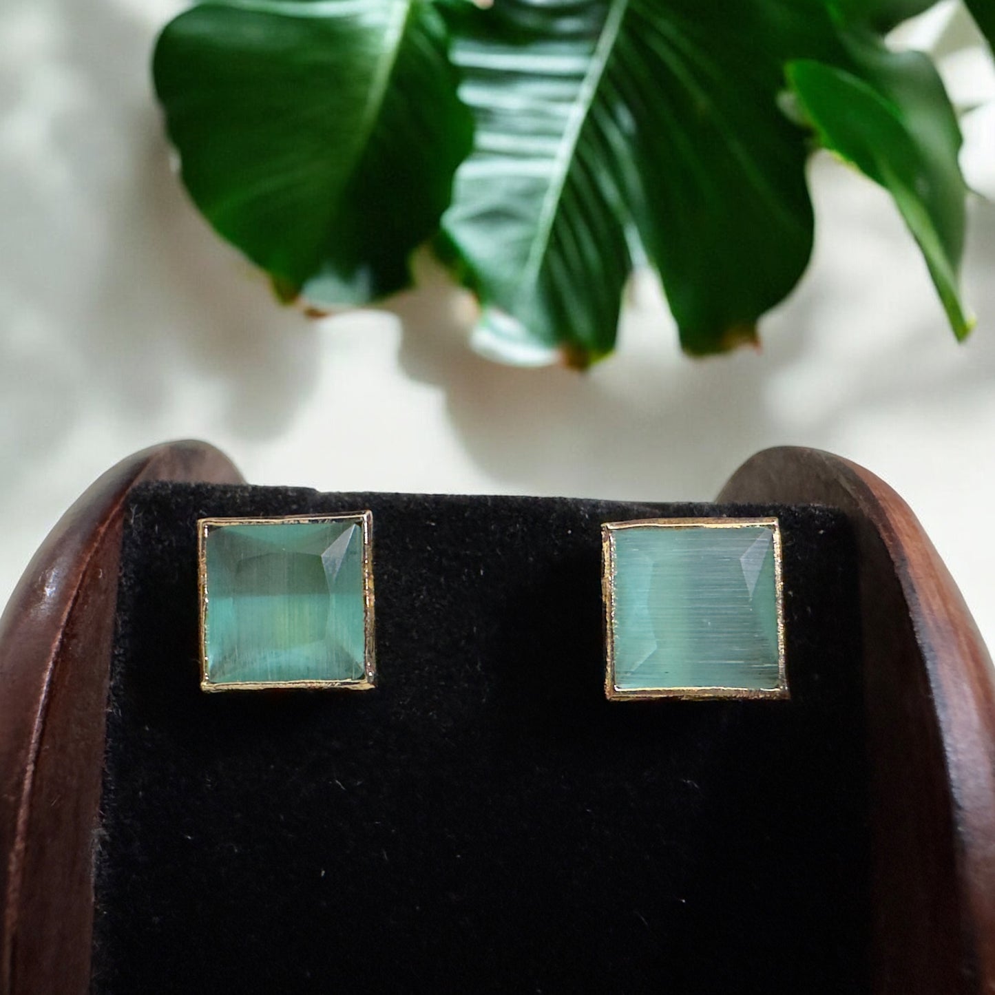 Single Stone Studs (square)