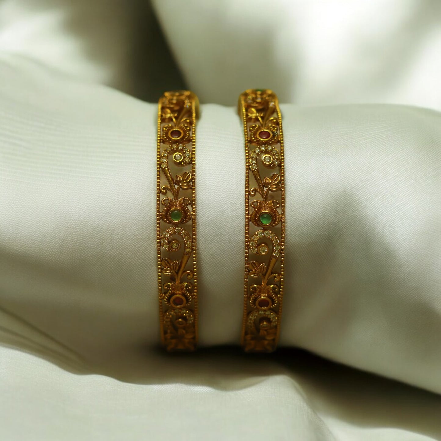 Antique Multi Stones Bangle (Set of 2)