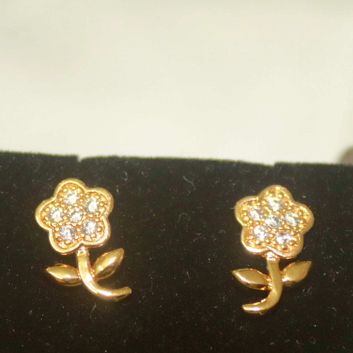 Flower Design A D Stone Earrings