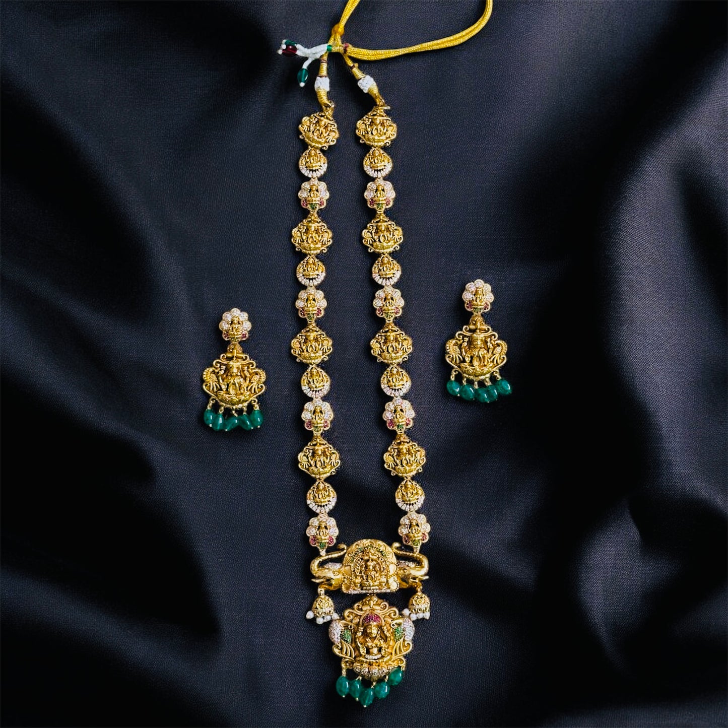 Antique Lakshmi Bridal Haaram & Earrings Set