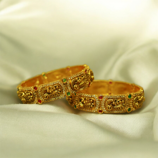 Antique Peacock Bangle (Set of 2)