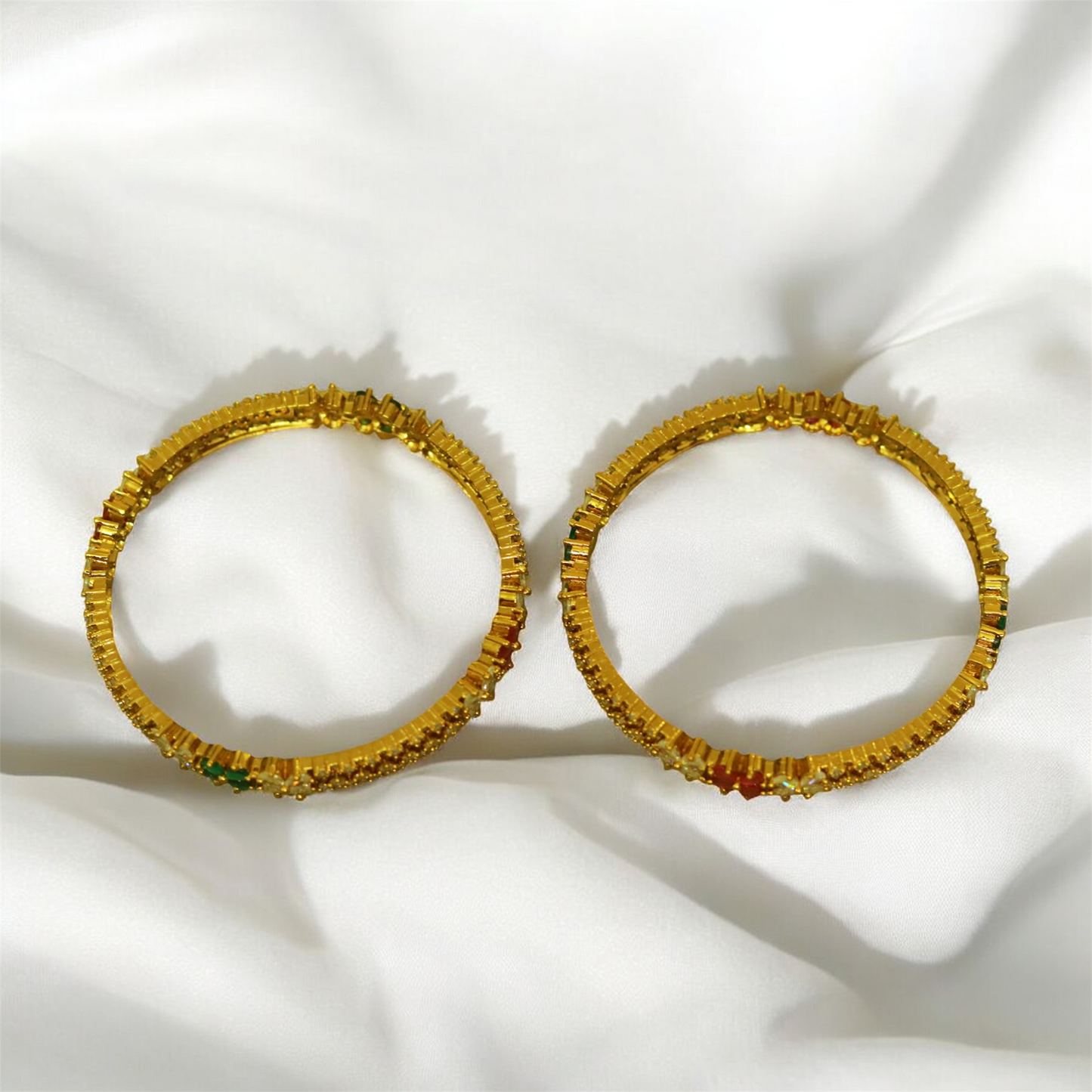 Beautiful Multi Color Stones Bangle (Set of 2)