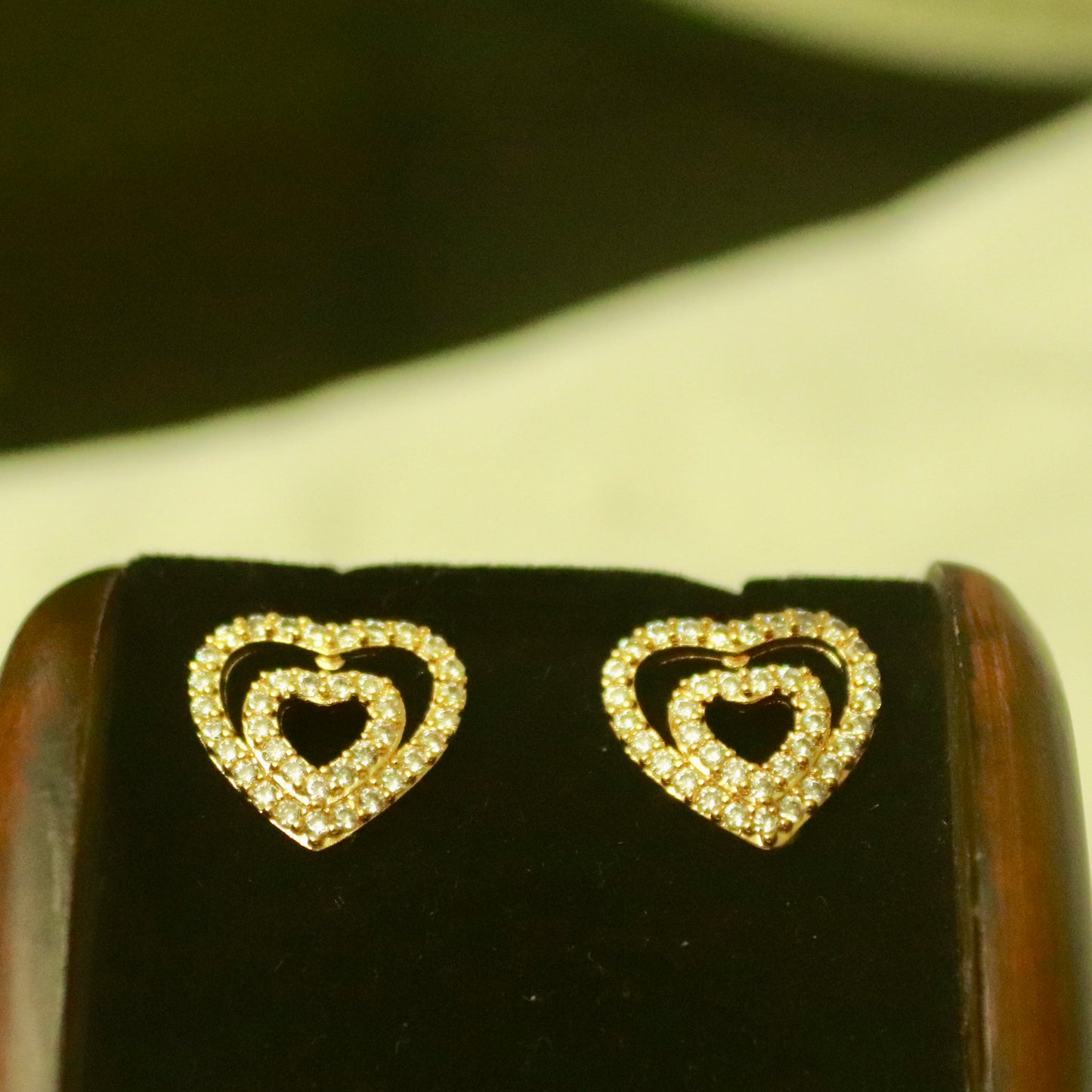 Heart Design Rose Gold Earrings
