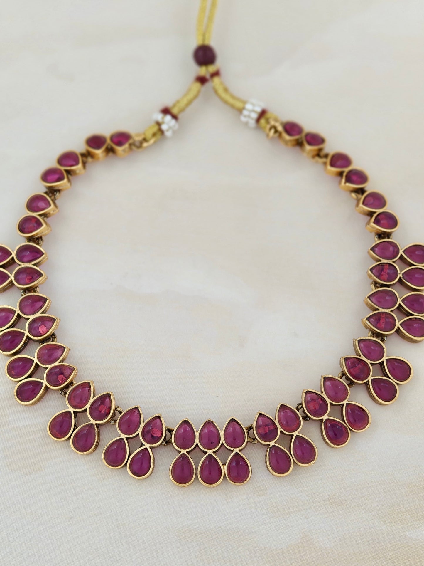 Beautiful Kemp Stone Necklace Magenta