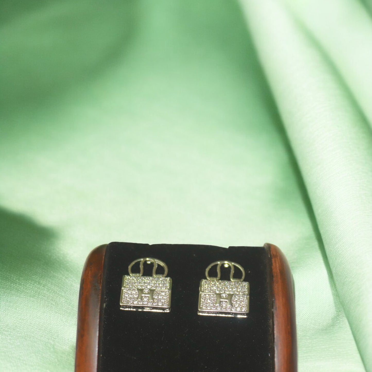 Purse Design Silver Earrings