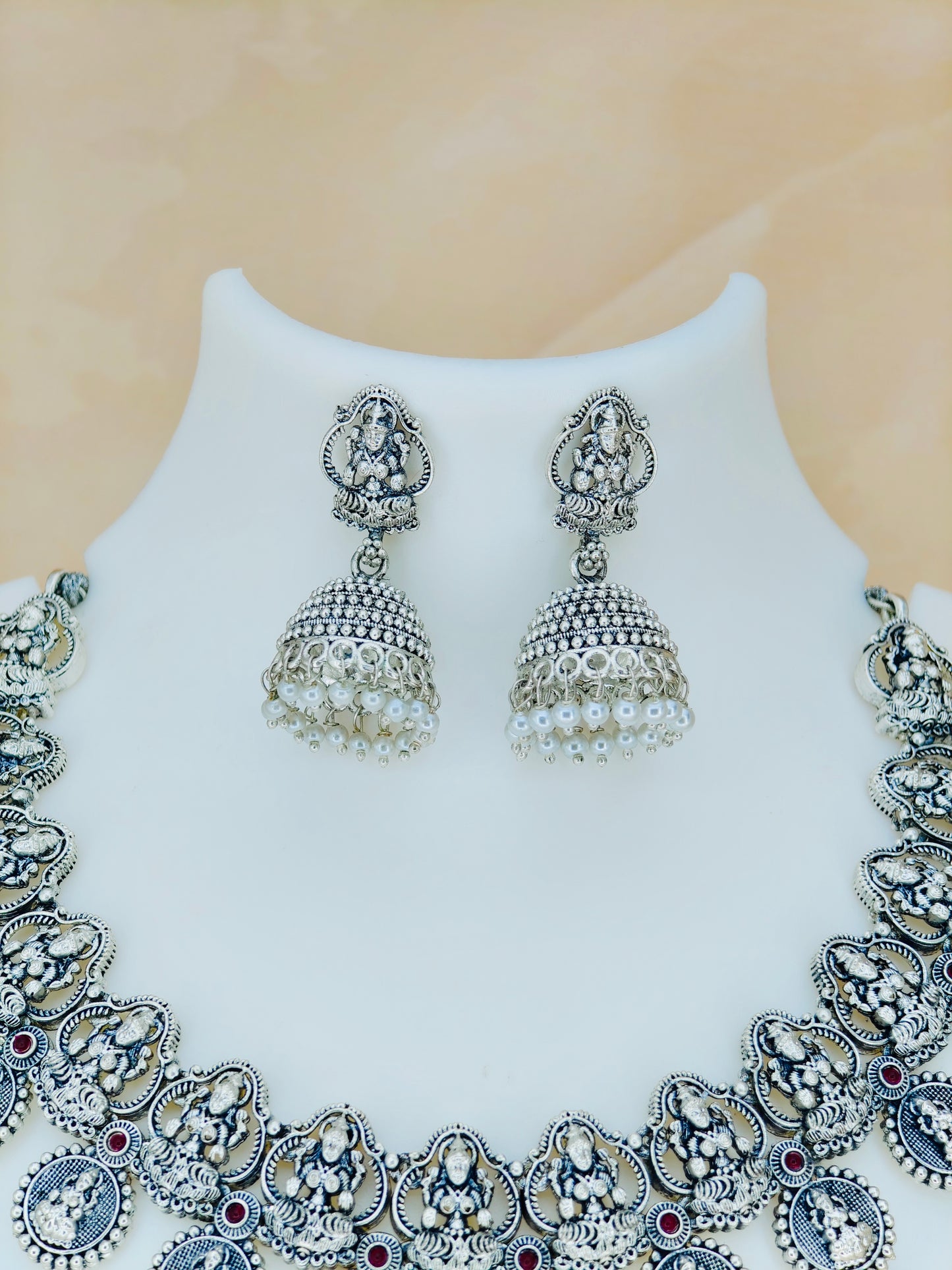 Oxidised Lakshmi Necklace