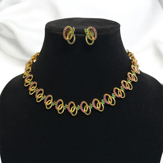 Unique Simple Necklace & Earrings Set