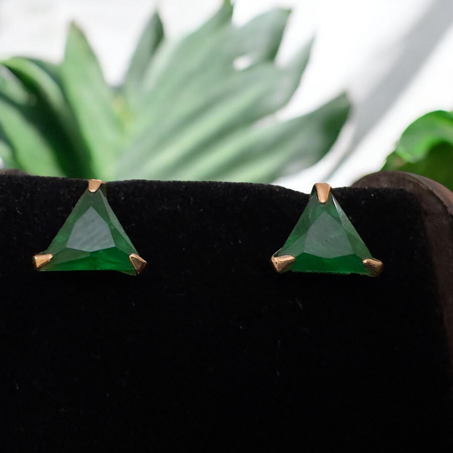 Single Stone Triangle Shaped Studs (small)