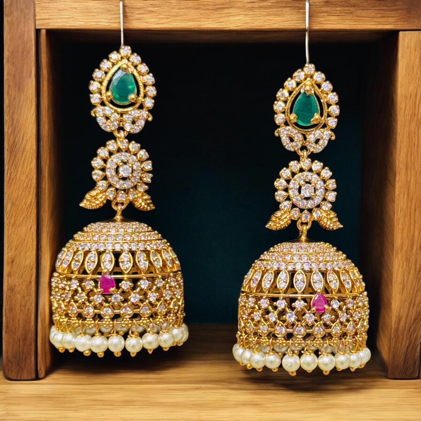 Stunning multi-stone Bridal Jhumka