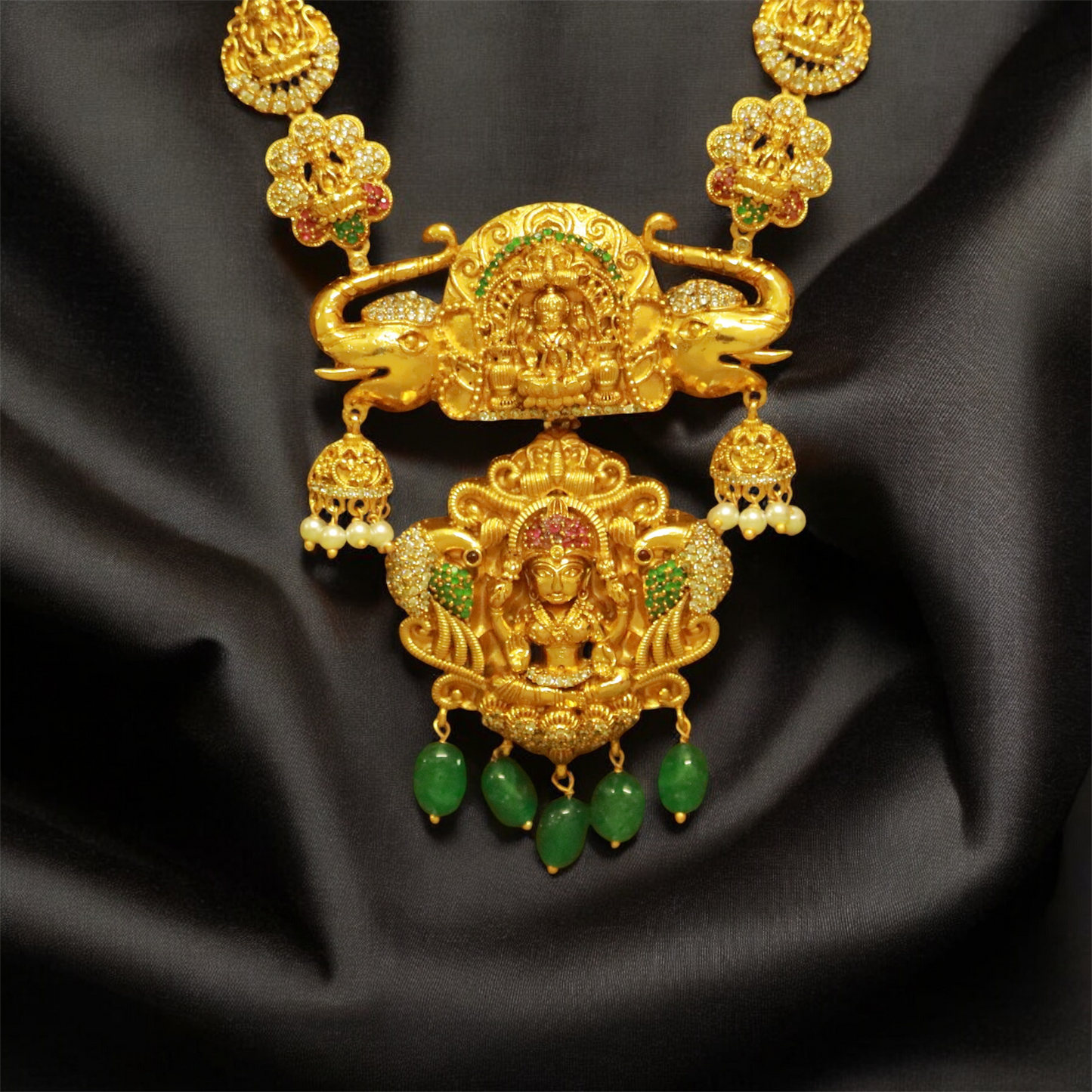 Antique Lakshmi Bridal Haaram & Earrings Set