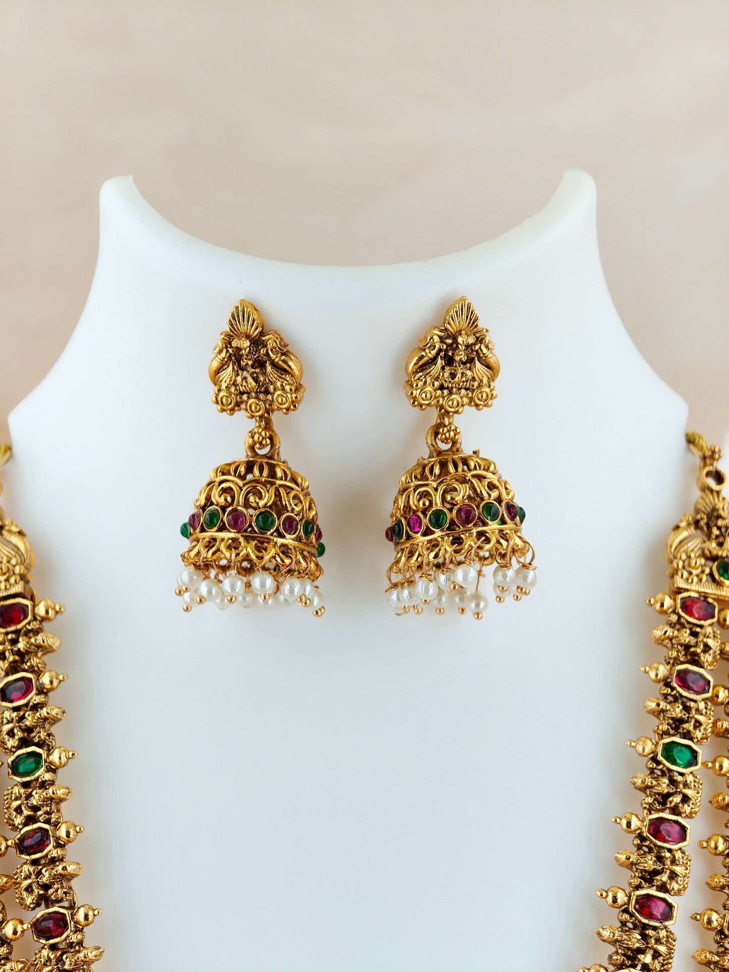 Beautiful Lakshmi Peacock Double layer Necklace