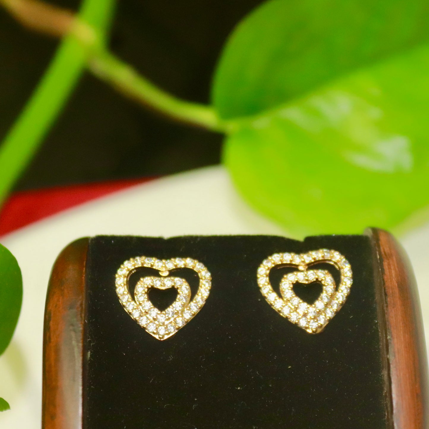 Heart Design Rose Gold Earrings