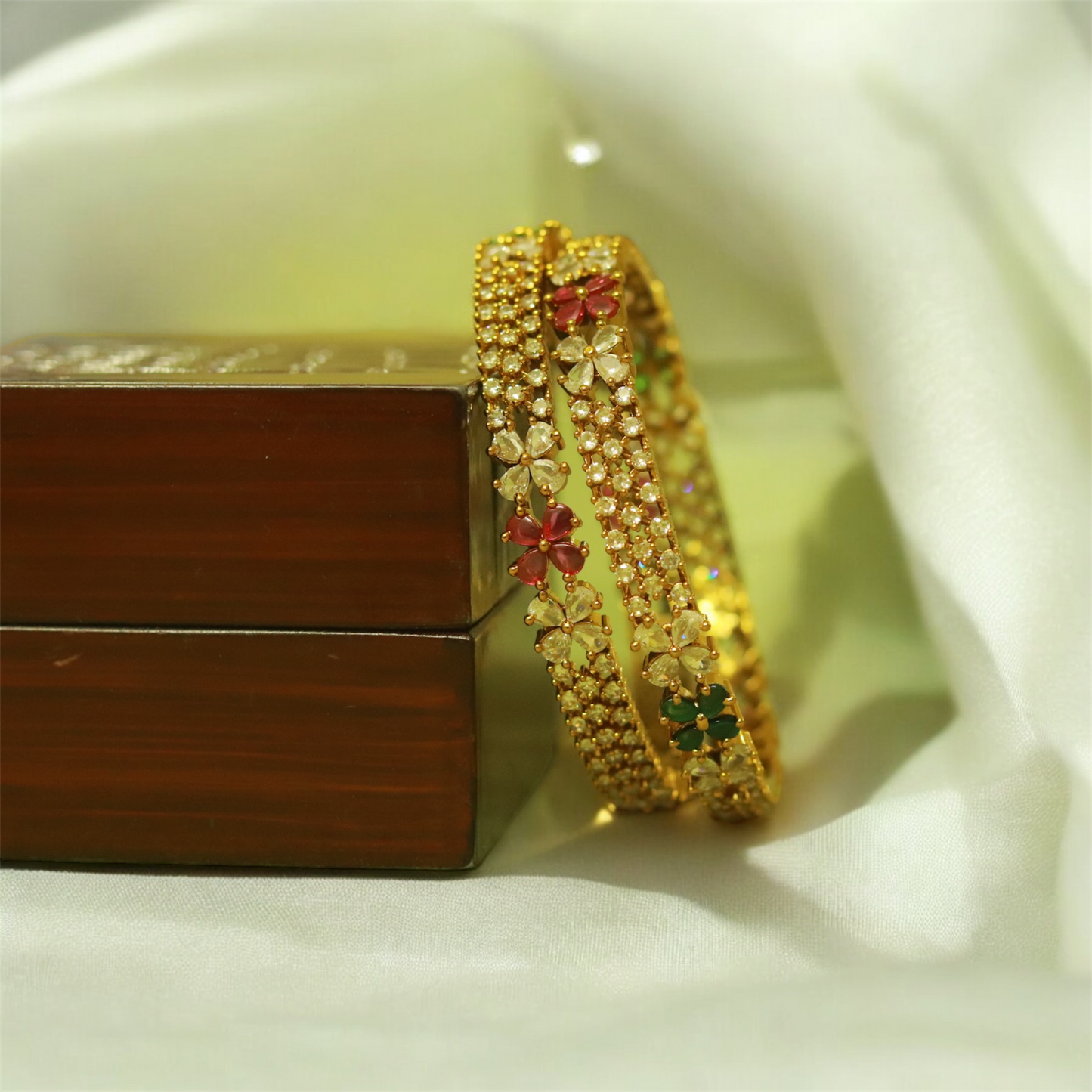 Beautiful Multi Color Stones Bangle (Set of 2)