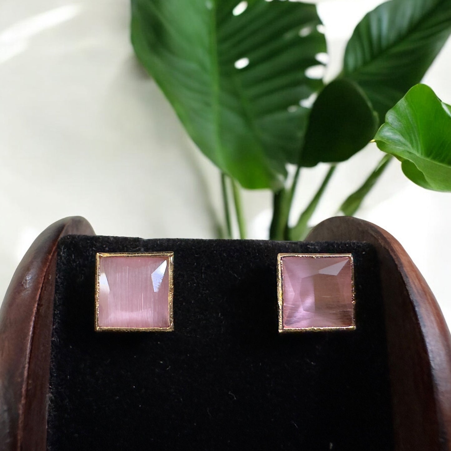 Single Stone Studs (square)