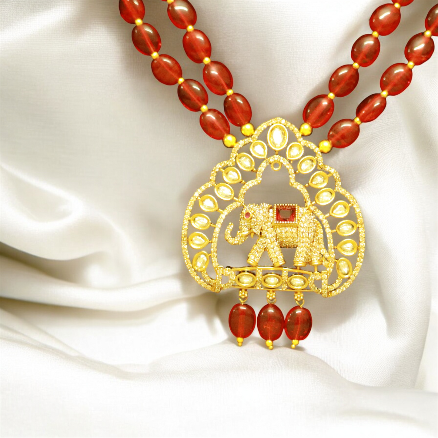 Beautiful Victorian Beaded Haaram & Earrings Set