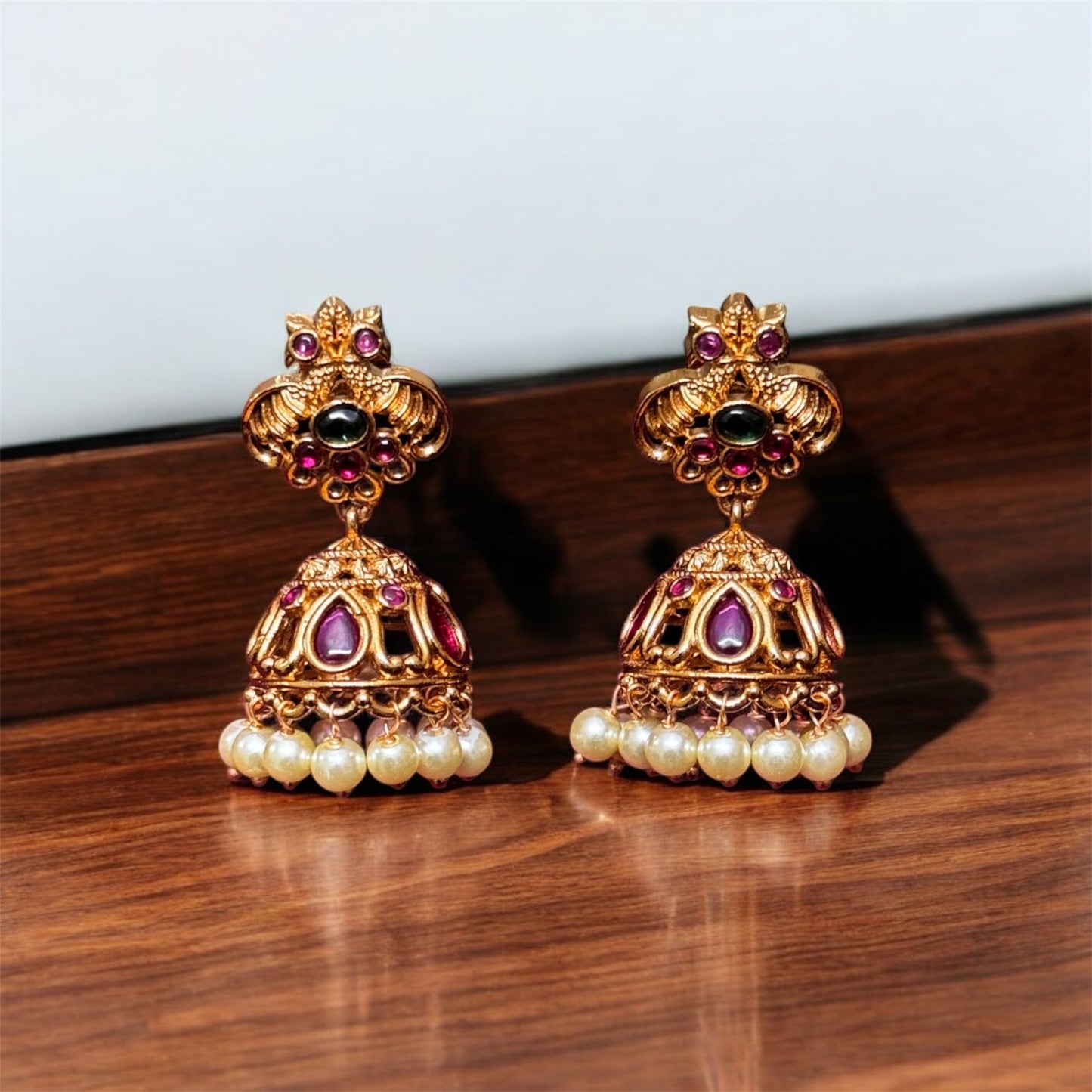 Classic Matte Finish Bridal Haaram & Jumka Set
