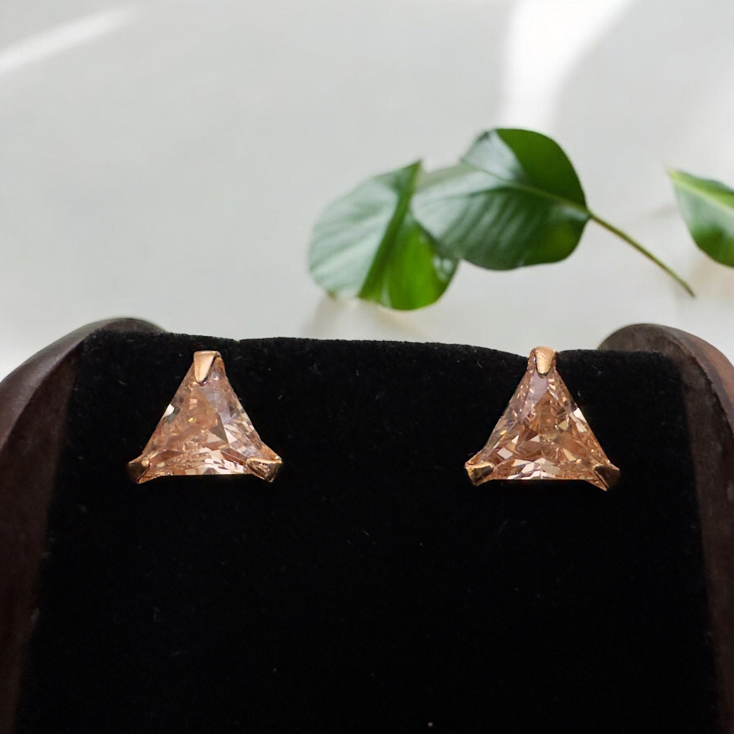 Single Stone Triangle Shaped Studs (small)