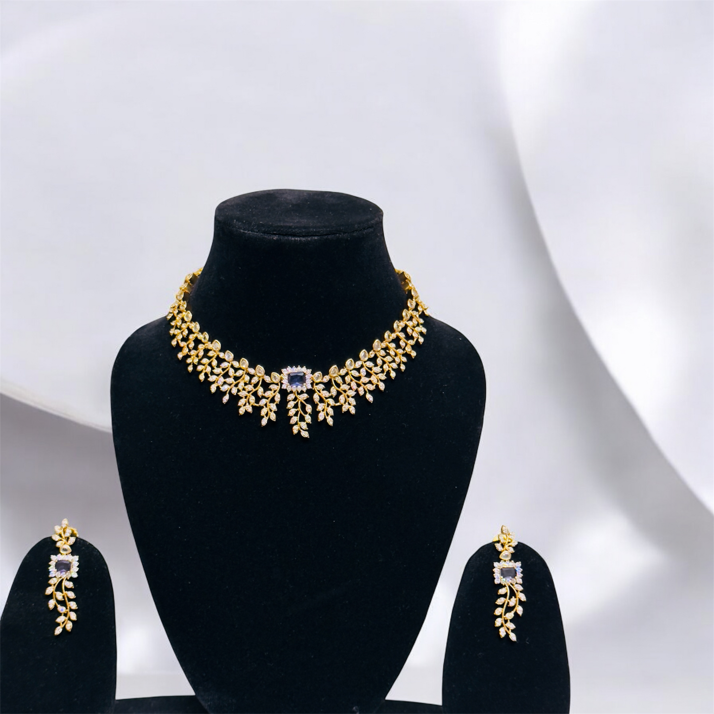 Stunning AD Stone Necklace & Earrings Set