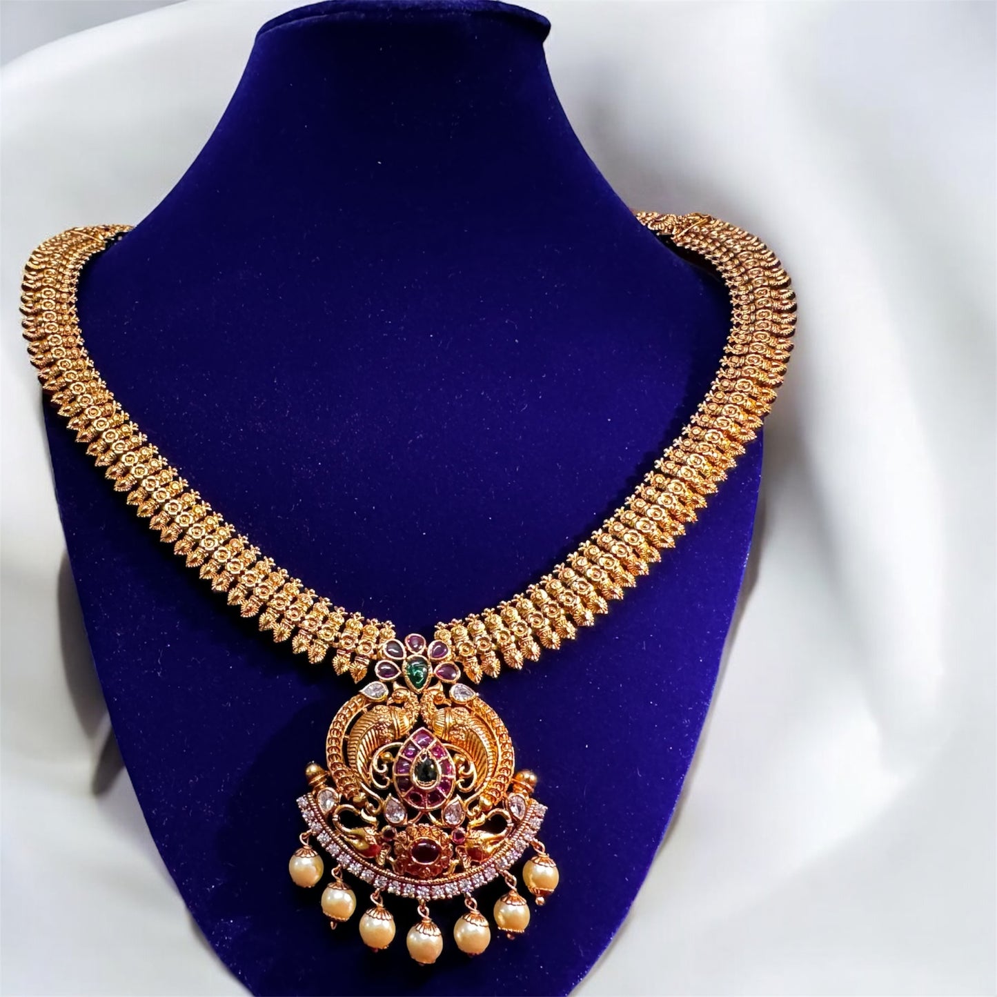 Classic Matte Finish Bridal Haaram & Jumka Set