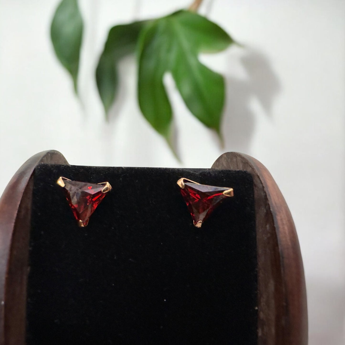 Single Stone Triangle Shaped Studs (small)